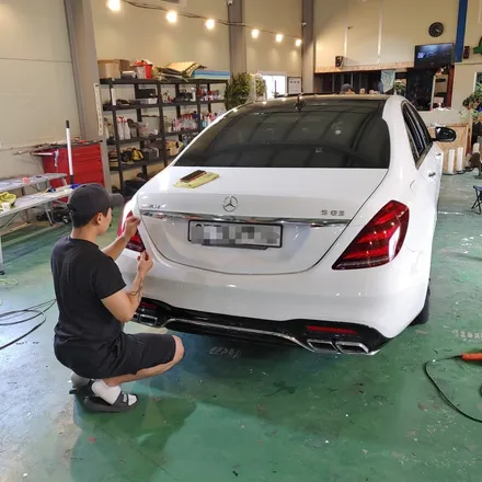 인천 랩핑 벤츠 S63 amg 유광화이트 전체랩핑/벤츠 랩핑/s클래스랩핑 / 인천 남동구 논현동