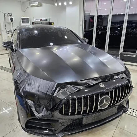 벤츠 CLS450 사틴블랙 전체랩핑 / 라이트 톤다운 작업으로 포스있는 벤츠 CLS 차량으로 만들어 드렸습니다 / 송도랩핑 투맨카스킨 / 인천 남동구 논현동