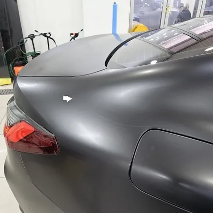 BMW 4시리즈 쿠페 뒤휀다 사틴블랙 랩핑 재 시공 / 불가피한 사고로인해 부분랩핑 재시공 해드렸습니다^^ / 부천랩핑 / 인천 남동구 논현동