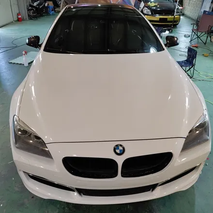 인천 랩핑 BMW 6시리즈 유광 화이트 전체랩핑/에이버리데니슨/6시리즈 랩핑 / 인천 남동구 논현동