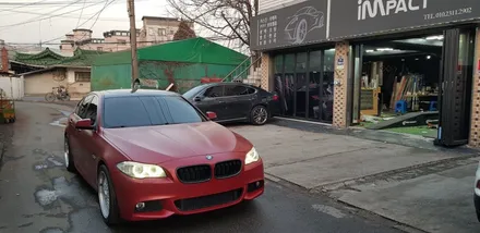 [수원/랩핑] BMW5 사틴뱀파이어레드 전체랩핑 시공 / 수원시 권선구 고색동
