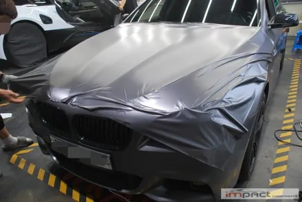 수원 랩핑 3m사틴다크그레이 bmw5 본넷재시공-임팩트 / 수원, 광교, 화성, 동탄