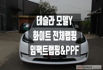 수원 랩핑 테슬라 모델y 송진자국으로 인한 도장 보호+전체 컬러변경! / 수원시 권선구 고색동