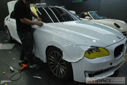 수원 랩핑 재시공 BMW7 사고부위 부분랩핑 재시공으로 복구완료 / 수원시 권선구 고색동