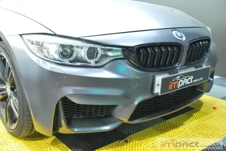 수원/용인 사고 랩핑 bmw5 앞범퍼 사고부위 사틴다크그레이 재시공 / 수원시 권선구 고색동