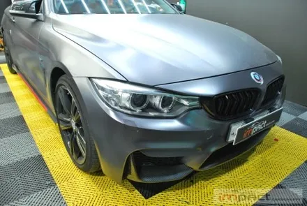 수원/용인 사고 랩핑 bmw5 앞범퍼 사고부위 사틴다크그레이 재시공 / 수원시 권선구 고색동