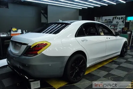 수원 고광택전문 임팩트 벤츠S63amg 화이트 전체랩핑 / 수원시 권선구 고색동