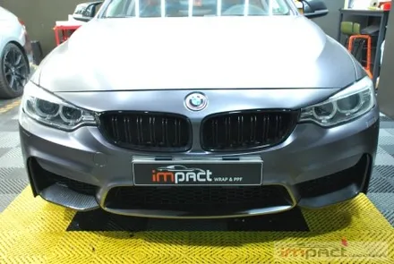 수원/용인 사고 랩핑 bmw5 앞범퍼 사고부위 사틴다크그레이 재시공 / 수원시 권선구 고색동