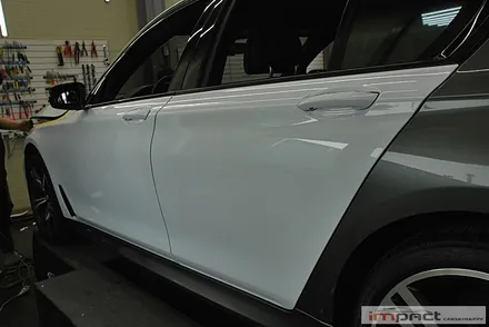 수원BMW7시리즈 LB화이트유광 전체랩핑 시공-임팩트랩핑&PPF전문점 / 수원, 광교, 화성, 동탄
