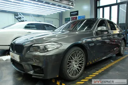 수원랩핑 BMW5 재시공 고광택 리퀴드메탈다크그레이로 체인지-임팩트 / 수원, 광교, 화성, 동탄