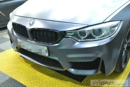 수원/용인 사고 랩핑 bmw5 앞범퍼 사고부위 사틴다크그레이 재시공 / 수원시 권선구 고색동