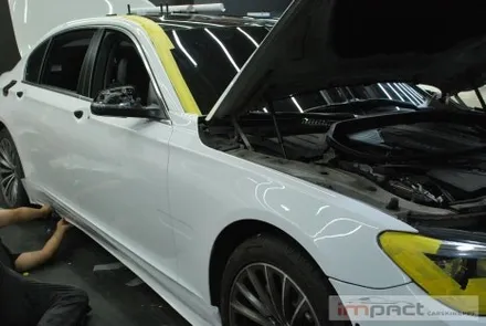 수원 랩핑 재시공 BMW7 사고부위 부분랩핑 재시공으로 복구완료 / 수원시 권선구 고색동