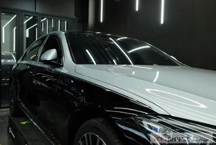 수원 랩핑 벤츠s580 4matic 블랙유광 하단 듀오톤랩핑, 코치라인 시공 / 수원시 권선구 고색동