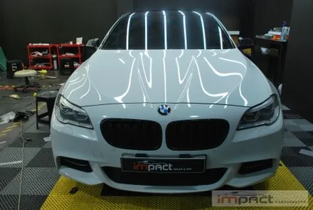수원 랩핑 제거 후 BMW5시리즈 블랙유광 루프스킨 재시공 진행! / 수원시 권선구 고색동