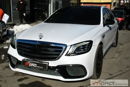 수원 고광택전문 임팩트 벤츠S63amg 화이트 전체랩핑 / 수원시 권선구 고색동