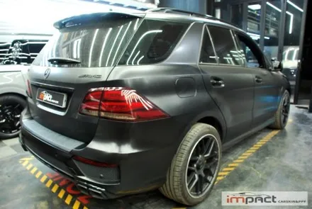 수원 랩핑 임팩트 벤츠 ML63 AMG 앞/뒤범퍼 사틴블랙 재시공 / 수원시 권선구 고색동