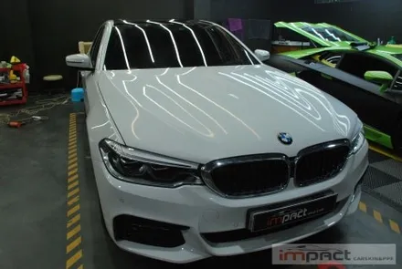 동탄/수원 랩핑샵 BMW 5시리즈 블랙유광 루프스킨 재시공 / 수원시 권선구 고색동
