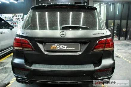 수원 랩핑 임팩트 벤츠 ML63 AMG 앞/뒤범퍼 사틴블랙 재시공 / 수원시 권선구 고색동