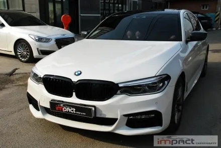 수원/성남/광교 임팩트 BMW5 고광택 루프스킨 , 사이드미러 카본랩핑 / 수원시 권선구 고색동