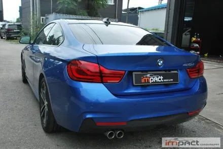 수원 랩핑 BMW4시리즈 블루와 루프 블랙의 조합으로 세련미 UP!! / 수원시 권선구 고색동