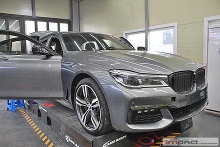 수원BMW7시리즈 LB화이트유광 전체랩핑 시공-임팩트랩핑&PPF전문점 / 수원, 광교, 화성, 동탄
