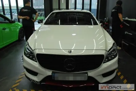 수원 랩핑 벤츠cls63 w218 고광택 블랙유광 루프 및 부분 포인트 주기 / 수원시 권선구 고색동