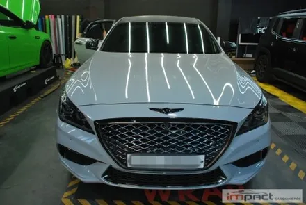 수원 랩핑 제네시스 DH G80 루프스킨 블랙 유광 재시공 / 수원시 권선구 고색동