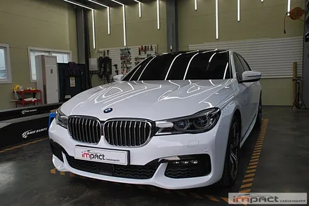 수원BMW7시리즈 LB화이트유광 전체랩핑 시공-임팩트랩핑&PPF전문점 / 수원, 광교, 화성, 동탄