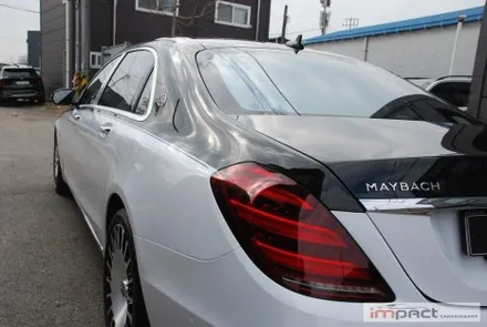 수원 랩핑 벤츠S클래스 마이바흐 S560 하단 화이트로 범고래 에디션 완성! / 수원시 권선구 고색동