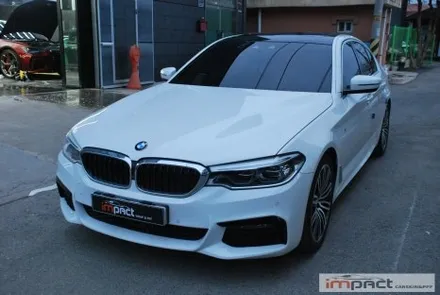 수원 루프 랩핑 재시공 BMW5시리즈 블랙유광 루프스킨 작업 완료 / 수원시 권선구 고색동
