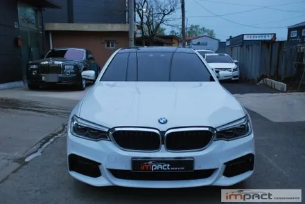 수원 루프 랩핑 재시공 BMW5시리즈 블랙유광 루프스킨 작업 완료 / 수원시 권선구 고색동