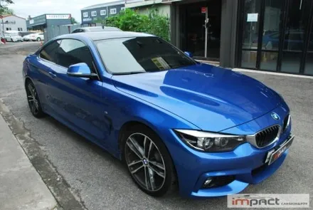 수원 랩핑 BMW4시리즈 블루와 루프 블랙의 조합으로 세련미 UP!! / 수원시 권선구 고색동