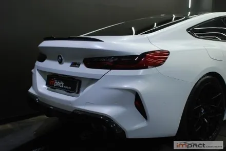수원 성남 랩핑 BMW M8 순정 프로즌 블랙에서 세련된 사틴화이트로 완벽 변신! / 수원시 권선구 고색동