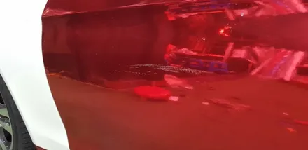 벤츠E쿠페 레드크롬랩핑 부분시공 수원임팩트 / 수원시 권선구 고색동