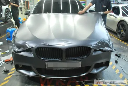 수원 랩핑 3m사틴다크그레이 bmw5 본넷재시공-임팩트 / 수원, 광교, 화성, 동탄
