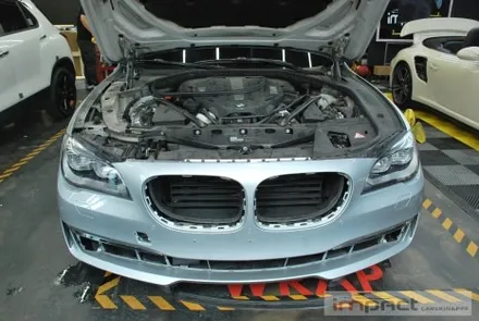 수원 랩핑 재시공 BMW7 사고부위 부분랩핑 재시공으로 복구완료 / 수원시 권선구 고색동