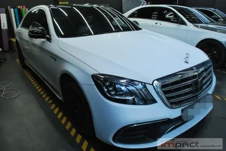 수원 랩핑샵 임팩트 벤츠s63 amg 전체+크롬죽이기로 올블랙 만들기 / 수원시 권선구 고색동