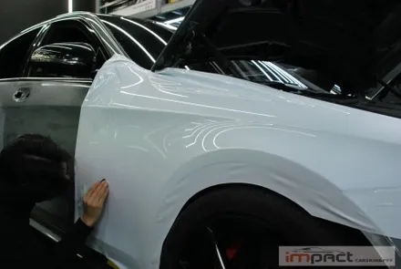 수원 고광택전문 임팩트 벤츠S63amg 화이트 전체랩핑 / 수원시 권선구 고색동