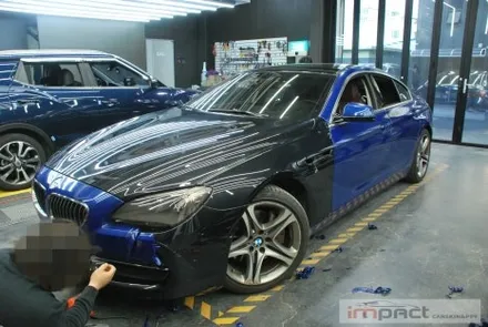성남 분당 수원 랩핑 필름제거후 BMW640D 화이트 전체 래핑 시공 / 수원시 권선구 고색동