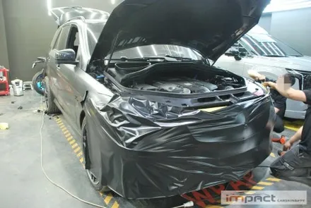 수원 랩핑 임팩트 벤츠 ML63 AMG 앞/뒤범퍼 사틴블랙 재시공 / 수원시 권선구 고색동