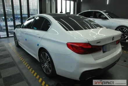 수원 루프 랩핑 재시공 BMW5시리즈 블랙유광 루프스킨 작업 완료 / 수원시 권선구 고색동