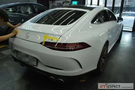 수원 랩핑 벤츠 AMG GT43 화이트제거 후 사틴블랙+전체 크롬죽이기 / 수원시 권선구 고색동