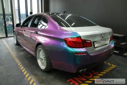 수원 랩핑 BMW5시리즈 F10 로마니레드 무광레드크롬 전체랩핑 시공 / 수원시 권선구 고색동