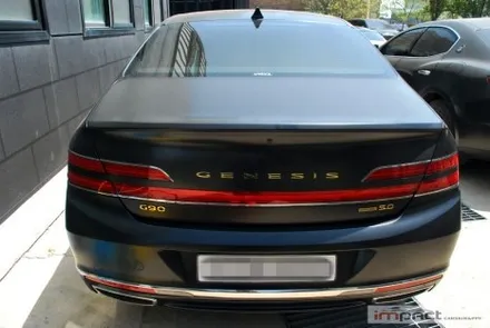 수원 랩핑 사고부위 제네시스 G90 3M사틴블랙 부분 래핑 재시공 / 수원시 권선구 고색동