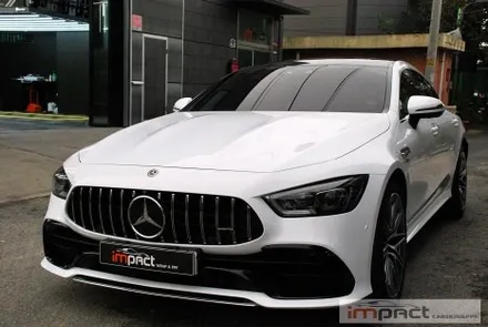 성남/광교/수원 랩핑샵 벤츠 amg gt43 화이트 전체시공 / 수원시 권선구 고색동