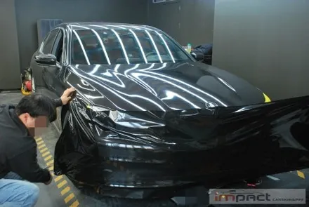 수원 bmw7시리즈 본넷,앞범퍼 에이버리 메탈릭블랙 랩핑 재시공 / 수원, 광교, 화성, 동탄