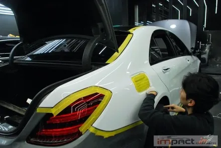 수원 고광택전문 임팩트 벤츠S63amg 화이트 전체랩핑 / 수원시 권선구 고색동