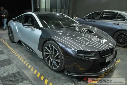 [수원/강남/분당] 임팩트 랩핑 압구정시골쥐 유튜버님 방문 ! BMW I8 전체랩핑 퀄리티란? / 수원시 권선구 고색동