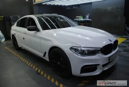 수원 랩핑 잘하는곳 ! BMW5시리즈 루프 재시공 및 실내 카본 랩핑 / 수원시 권선구 고색동