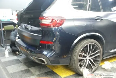 수원 PPF BMW X5 뒷범퍼 사고수리 후 무광ppf 재시공 완료 / 수원시 권선구 고색동